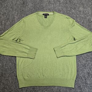 Banana Republic V-Neck Sweater Mens Sz S Green Silk Cashmere Cotton Luxury Blend